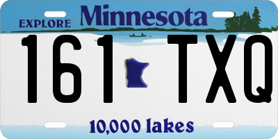 MN license plate 161TXQ