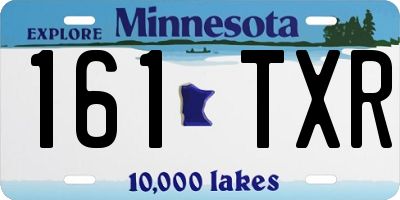 MN license plate 161TXR