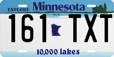 MN license plate 161TXT