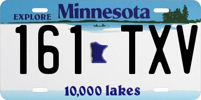 MN license plate 161TXV