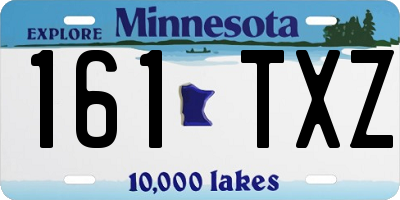 MN license plate 161TXZ