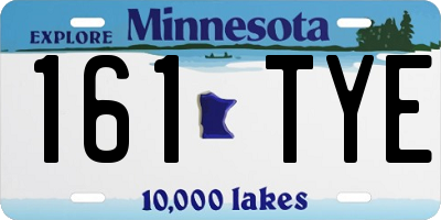 MN license plate 161TYE