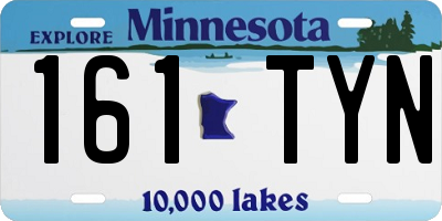 MN license plate 161TYN