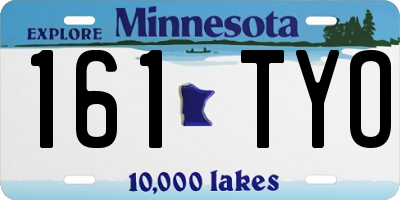 MN license plate 161TYO