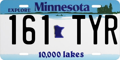 MN license plate 161TYR