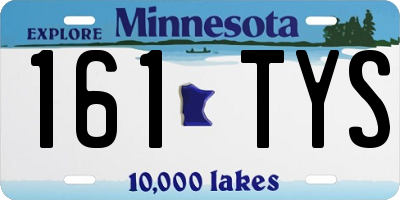 MN license plate 161TYS