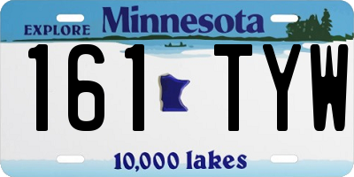 MN license plate 161TYW