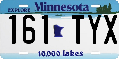 MN license plate 161TYX