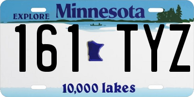 MN license plate 161TYZ