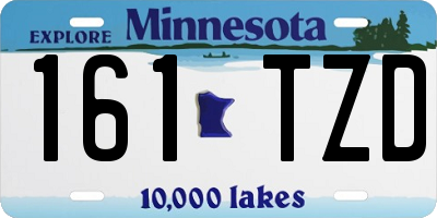 MN license plate 161TZD