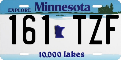 MN license plate 161TZF