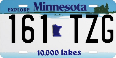 MN license plate 161TZG