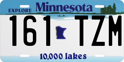 MN license plate 161TZM