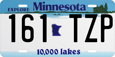 MN license plate 161TZP