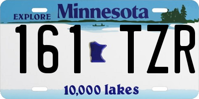 MN license plate 161TZR