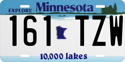 MN license plate 161TZW