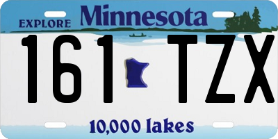 MN license plate 161TZX