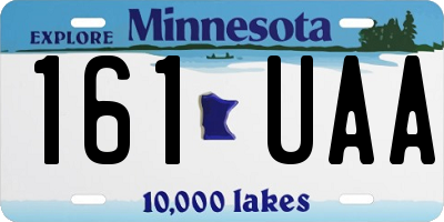 MN license plate 161UAA
