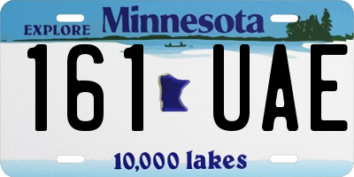 MN license plate 161UAE