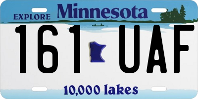 MN license plate 161UAF