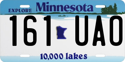 MN license plate 161UAO