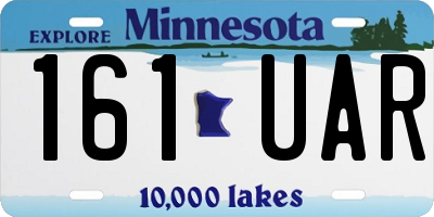 MN license plate 161UAR