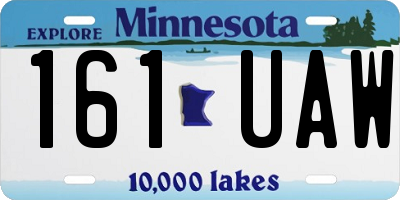 MN license plate 161UAW