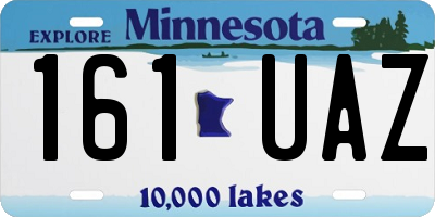 MN license plate 161UAZ