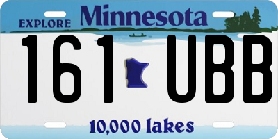 MN license plate 161UBB