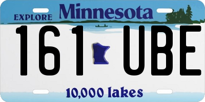 MN license plate 161UBE