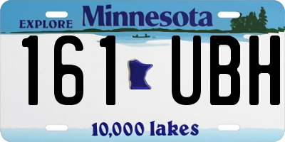 MN license plate 161UBH