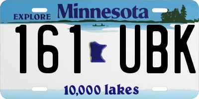 MN license plate 161UBK