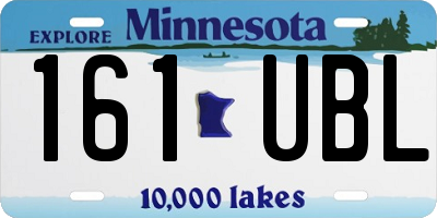MN license plate 161UBL
