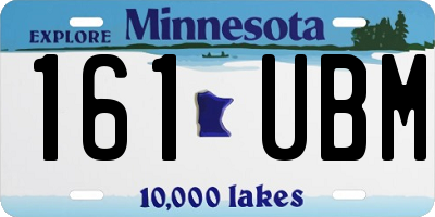 MN license plate 161UBM