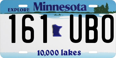 MN license plate 161UBO