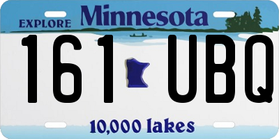 MN license plate 161UBQ