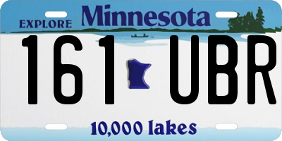MN license plate 161UBR
