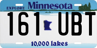 MN license plate 161UBT