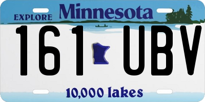 MN license plate 161UBV