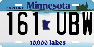MN license plate 161UBW