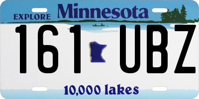 MN license plate 161UBZ