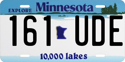 MN license plate 161UDE