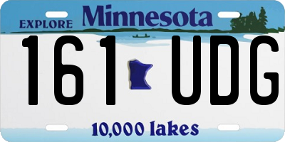 MN license plate 161UDG