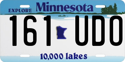 MN license plate 161UDO