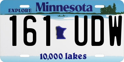 MN license plate 161UDW