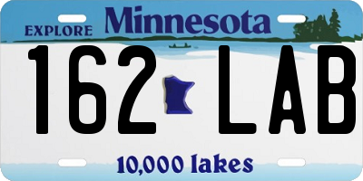 MN license plate 162LAB