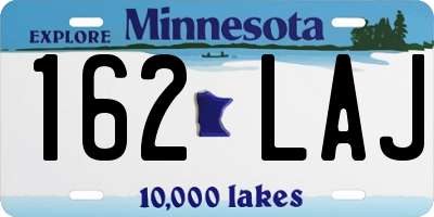 MN license plate 162LAJ