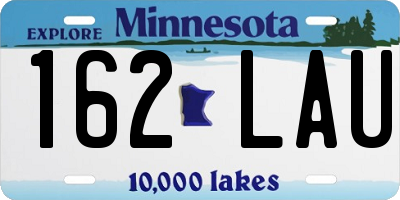 MN license plate 162LAU
