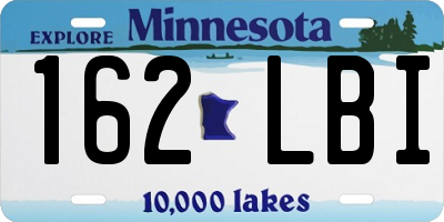 MN license plate 162LBI