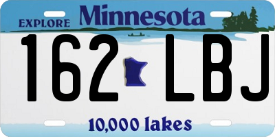 MN license plate 162LBJ